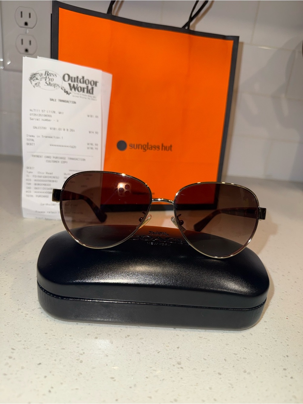 Sunglass Hut Aviator Sunglasses - Brown Lenses